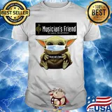 Baby Yoda mask hug Musician's Friend Your Passion Our commitment shirt