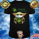 Baby Yoda mask hug Quest Diagnostics shirt