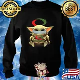 Baby Yoda mask hug Quiznos MMM...Toasty s Sweater