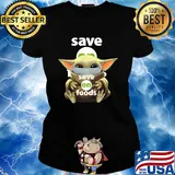 Baby Yoda mask hug Save on Foods s Ladies tee