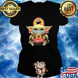 Baby Yoda mask hug Shop Rite s Ladies tee