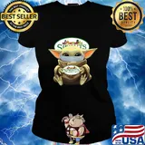 Baby Yoda mask hug Sprouts Farmers market s Ladies tee