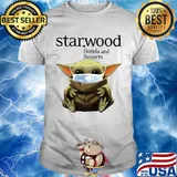 Baby Yoda mask hug Starwood Hotels and Resorts shirt
