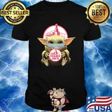 Baby Yoda mask hug Trader Joe's shirt