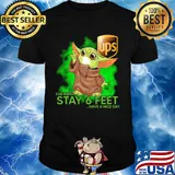 Baby Yoda mask hug UPS please remember stay 6 feet have a nice day shirt
