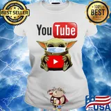 Baby yoda mask hug Youtube s Ladies tee