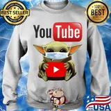 Baby yoda mask hug Youtube s Sweater
