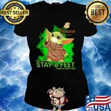 Baby yoda wear mask panera bread please remember stay 6 feet have a nice day s Ladies tee