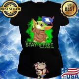 Baby yoda wear mask please remember stay 6 feet have a nice day s Ladies tee