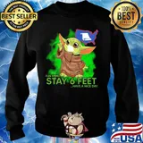 Baby yoda wear mask please remember stay 6 feet have a nice day s Sweater