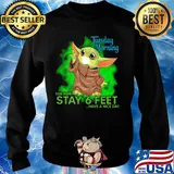 Baby yoda wear mask tuesday morning please remember stay 6 feet have a nice day s Sweater