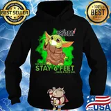 Baby yoda wear mask verizon please remember stay 6 feet have a nice day s Hoodie