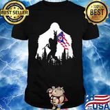 Bigfoot rock and roll ohio flag in the forest shirt