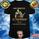 Bruce springsteen guitar 55th anniversary 1965-2020 signature thank you for the memories shirt