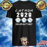 Cat mom 2020 mask quarantined shirt