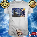 Dog K9 starry night horizontal poster Van ghost shirt