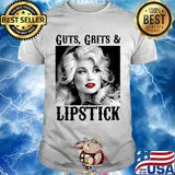 Guts grits and lipstick dolly parton picture white black shirt