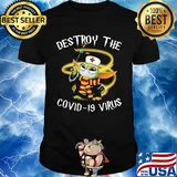 Harry potter baby yoda nurse mask destroy the covid-19 virus shirt