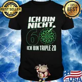 Ich bin nicht 60 ich bin triple 20 geburtstag dart shirt