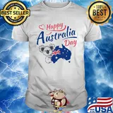Koala happy australia day australian flag shirt