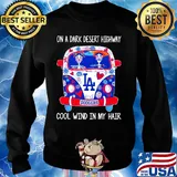 Los angeles dodgers hippie bus skeleton on a dark desert highway cool wind in my hair s Sweater