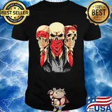 No see no listen no speak skull shirt