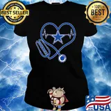 Nurse dallas cowboys stethoscope heart s Ladies tee