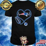 Nurse new england patriots stethoscope heart shirt