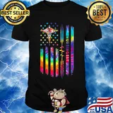 Nursing American flag veteran color shirt