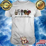 Official peace love knitting shirt