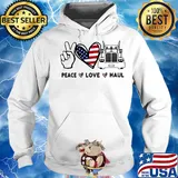 Peace love haul heart American flag veteran s Hoodie
