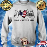 Peace love haul heart American flag veteran s Sweater