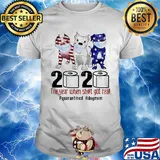Pit bull 2020 the year when shit got real #quarantined t-shirt