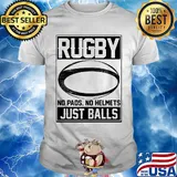 Rugby no pads no helmets just balls line shirt