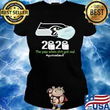 Seattle seahawks 2020 the year when shit got real quarantined toilet paper mask covid-19 s Ladies tee