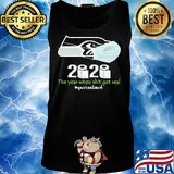 Seattle seahawks 2020 the year when shit got real quarantined toilet paper mask covid-19 s Tank top