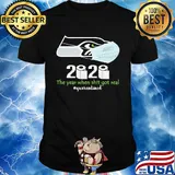 Seattle seahawks 2020 the year when shit got real quarantined toilet paper mask covid-19 shirt