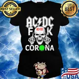 Skull acdc fuck coronavirus s Ladies tee