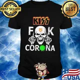 Skull kiss band fuck coronavirus shirt