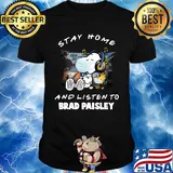 Snoopy stay home and listen to brad paisley covid-19 shirt