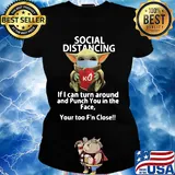 Social distancing if I can turn around and Punch you in the face Baby Yoda s Ladies tee