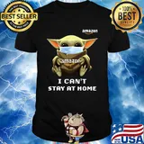 Star wars baby yoda hug Amazon I can’t stay at home mask covid-19 shirt