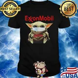 Star wars baby yoda hug exxonmobil mask covid-19 shirt