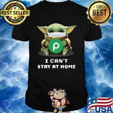 Star wars baby yoda hug publix I can’t stay at home mask covid-19 shirt