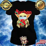 Star wars baby yoda mask hug auchan covid-19 s Ladies tee