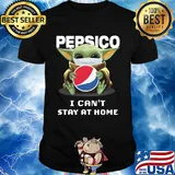 Star wars baby yoda mask hug pepsico i can’t stay at home covid-19 shirt