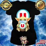 Star wars baby yoda mask hug système u logo covid-19 s Ladies tee