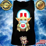 Star wars baby yoda mask hug système u logo covid-19 s Tank top