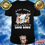 Stay home and listen to David Bowie Snoopy and Stock shirt