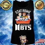 Stay home and listen to music bts hearts s Tank top